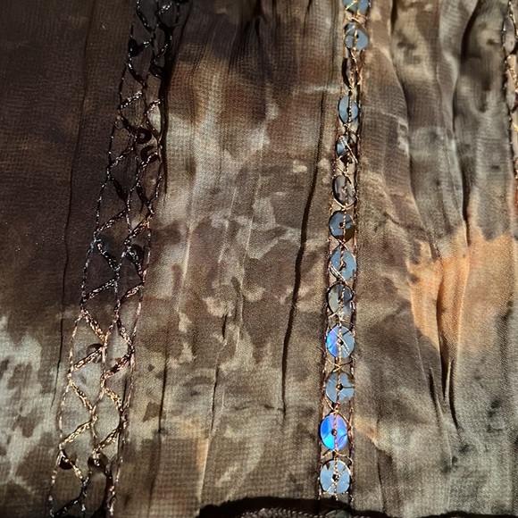 Beau Bois brown and copper tie die and sequin dress size M! - Picture 10 of 11